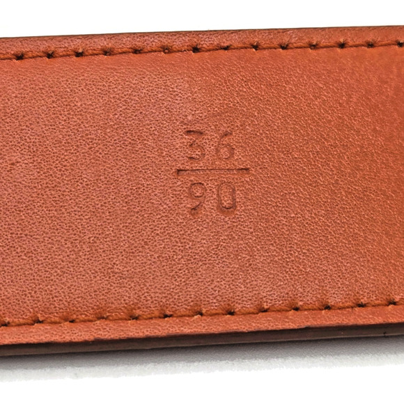 Prada Orange Leather Belt 36 Inch / 90 cm Silver Buckle Made in Italy 2C5161 - Picture 8 of 10